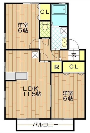 メイプルタウン川越的場Ｂの物件間取画像